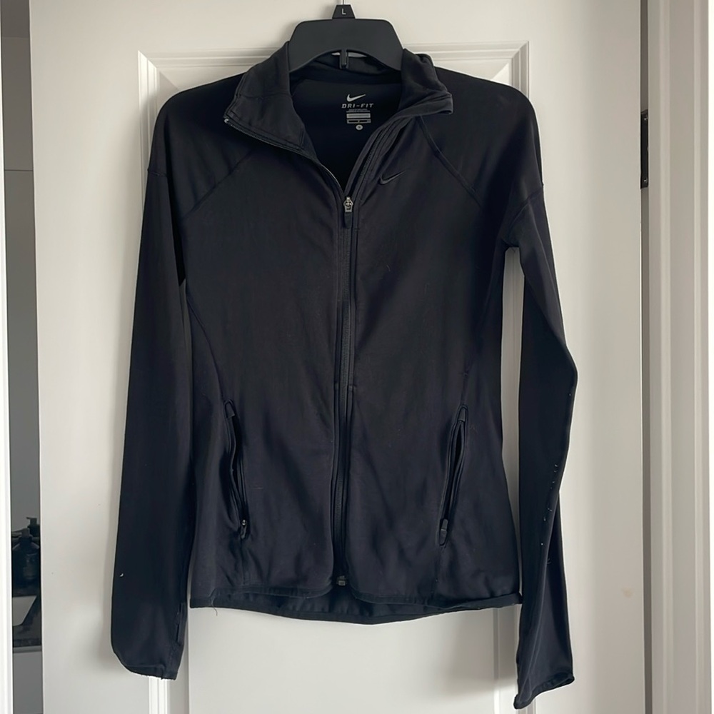 Black Nike dry fit zip up jacket